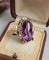 Bague 59 Bague ancienne en or jaune 14 carats au saphir Verneuil 58 Facettes 538
