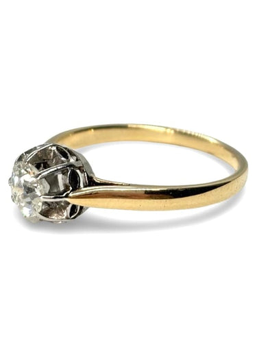 Bague 55 Solitaire - Bague en or jaune 18K avec diamant 0,50 ct 58 Facettes 1701