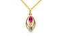 Pendentif Pendentif contemporain en or jaune 18 carats rubis et diamants taille brillant 58 Facettes 23515