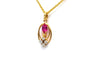 Pendentif Pendentif contemporain en or jaune 18 carats rubis et diamants taille brillant 58 Facettes 23515