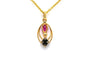 Pendentif Pendentif contemporain en or jaune 18 carats rubis et diamants taille brillant 58 Facettes 23515