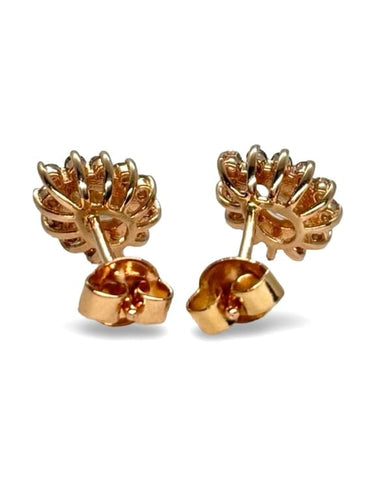 Boucles d'oreilles Boucles d’oreilles en or rose 14K avec diamants jaunes 58 Facettes 1757