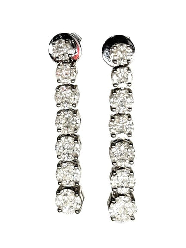 Boucles d'oreilles Boucles d'oreilles pendantes en or blanc 18K et diamants 2 ct 58 Facettes 1540