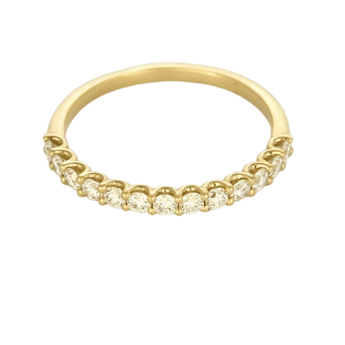 Bague 51 Demi-alliance - Bague en or jaune 18 carats et diamants 58 Facettes BAGUE-002