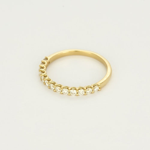 Bague 51 Demi-alliance - Bague en or jaune 18 carats et diamants 58 Facettes BAGUE-002