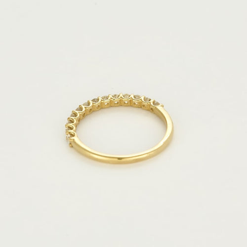 Bague 51 Demi-alliance - Bague en or jaune 18 carats et diamants 58 Facettes BAGUE-002