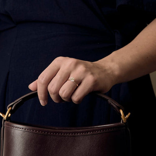 Bague 50.5 Bague Solitaire en or jaune et diamant 58 Facettes EDSR-4