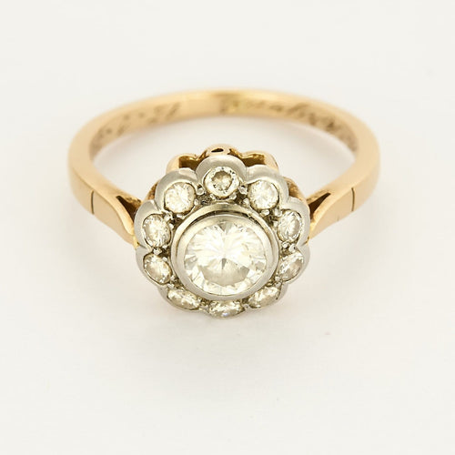 Bague 55 Ravissante bague marguerite en or deux tons 58 Facettes B260113