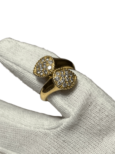 Bague 55.5 Bague toi et moi en or 18k et diamants 10,09 g 58 Facettes Bague