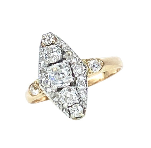 Bague 50 Bague marquise losange en or 18 carats et diamants (vers 1900) 58 Facettes AB684