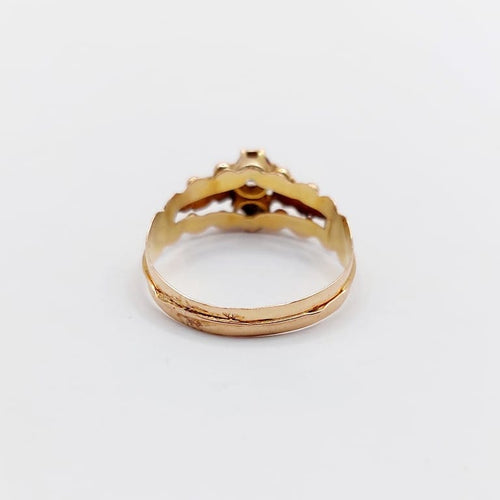 Bague 56 Bague toi et moi victorienne en or rose 18k et perles 58 Facettes A06764