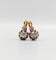 Boucles d'oreilles Dormeuses antiques en or rose 18k, platine et diamants taille ancienne 58 Facettes A06748