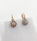 Boucles d'oreilles Dormeuses antiques en or rose 18k, platine et diamants taille ancienne 58 Facettes A06748