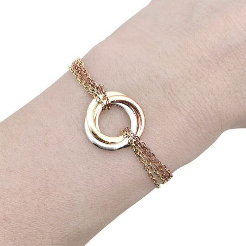 Bracelet Bracelet Cartier "Trinity", trois tons d'or. 58 Facettes 35415