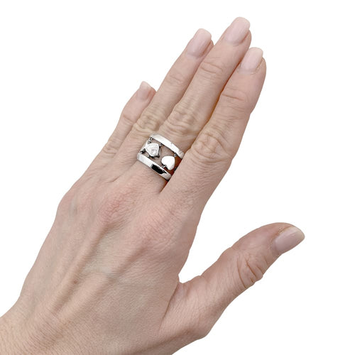 Bague 53 Bague Chopard, "Happy Diamond Amore", or blanc et diamant. 58 Facettes 35387