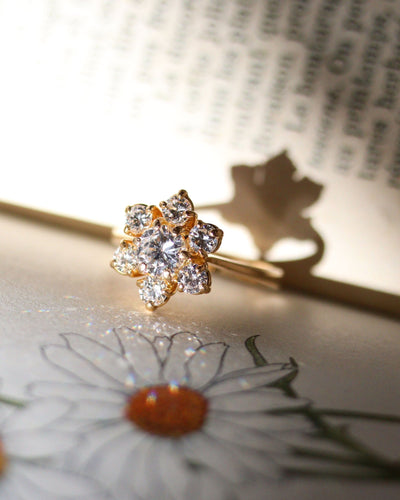 Bague 51 Bague marguerite - Diamants en or jaune 750/1000 58 Facettes A12098