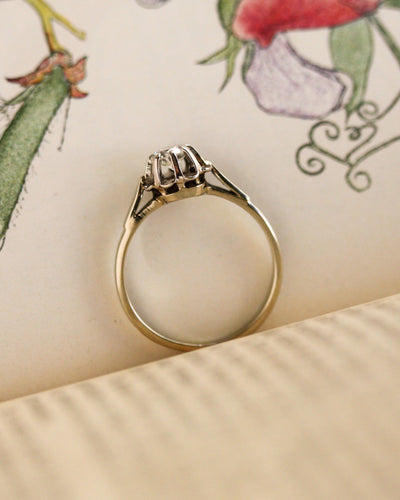 Bague 54 Bague solitaire en or blanc 750 et platine avec diamant 0,32 ct 58 Facettes A12056