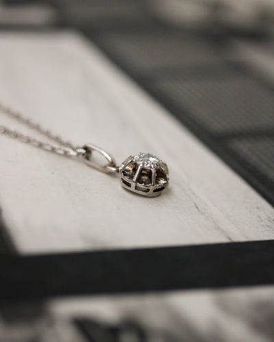 Pendentif Pendentif solitaire - Pendentif en or blanc 750 et diamant 58 Facettes A10544