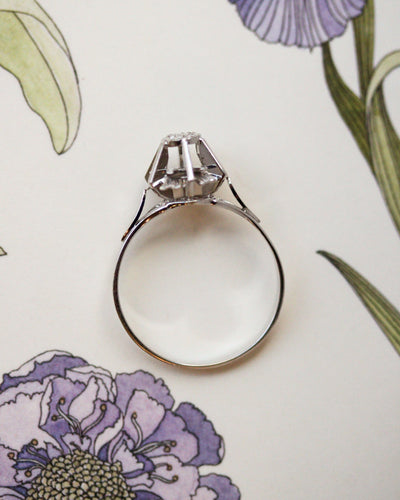 Bague 57.5 Solitaire - Bague en platine et diamant taille brillant 58 Facettes A12023