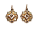 Boucles d'oreilles Paire de dormeuses anciennes en or rose et jaune 750 58 Facettes A11809