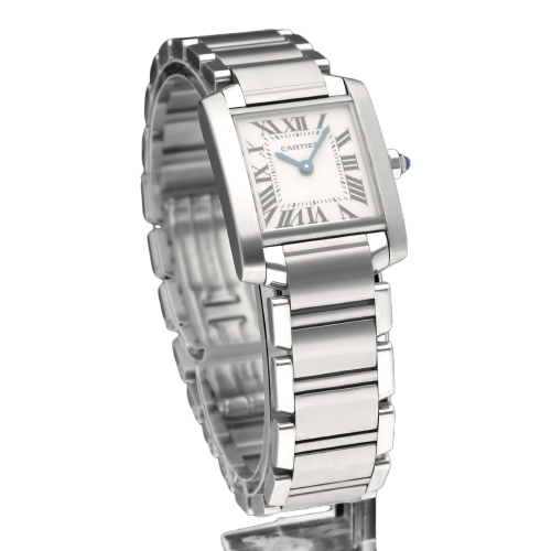 Montre Cartier Tank Française 2300 - Montre dame en acier, quartz (2003) 58 Facettes CRT/TNK/004