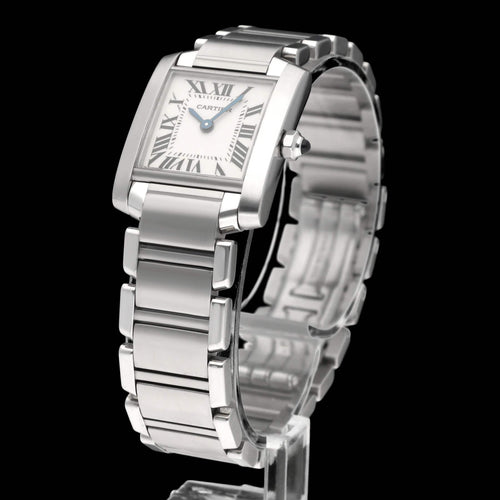 Montre Cartier Tank Française 2300 - Montre dame en acier, quartz (2003) 58 Facettes CRT/TNK/004