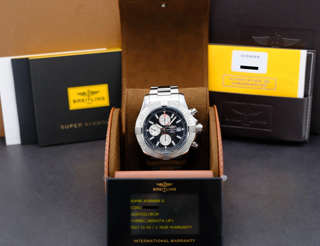 Montre Breitling Super Avenger II A13371 - Montre automatique en acier 48 mm 58 Facettes