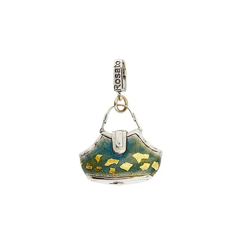 Pendentif Rosato Bags - Pendentif valise en or blanc 18 ct émaillé vert 58 Facettes 40718