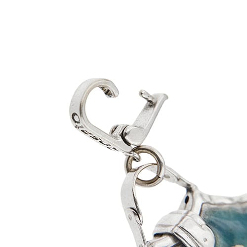 Pendentif Rosato Bags - Pendentif valise en or blanc 18 ct émaillé vert 58 Facettes 40718