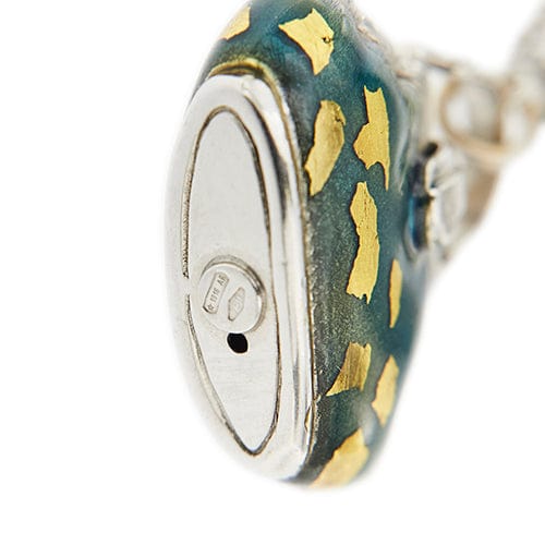 Pendentif Rosato Bags - Pendentif valise en or blanc 18 ct émaillé vert 58 Facettes 40718