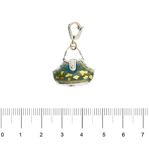Pendentif Rosato Bags - Pendentif valise en or blanc 18 ct émaillé vert 58 Facettes 40718