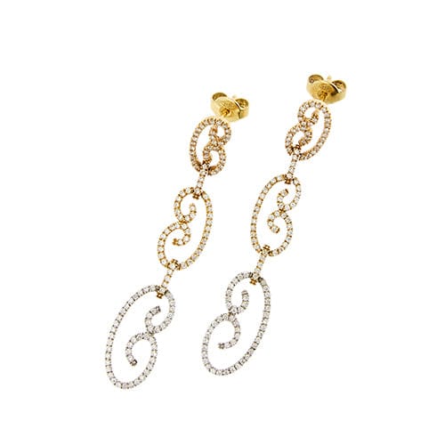 Boucles d'oreilles Boucles d'oreilles pendantes - Dégradé en or 18 ct et diamants 58 Facettes 40627