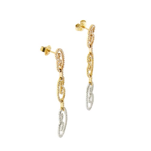 Boucles d'oreilles Boucles d'oreilles pendantes - Dégradé en or 18 ct et diamants 58 Facettes 40627