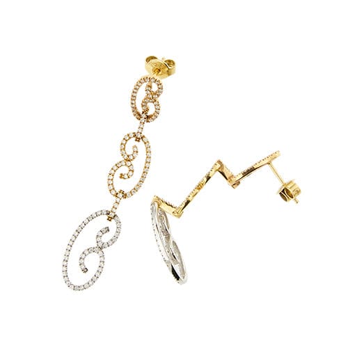 Boucles d'oreilles Boucles d'oreilles pendantes - Dégradé en or 18 ct et diamants 58 Facettes 40627