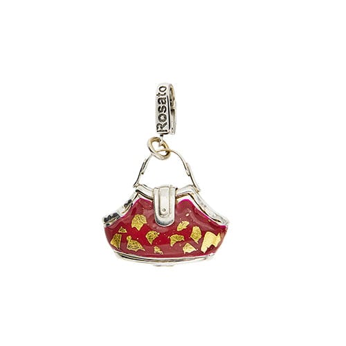 Pendentif Rosato Bags - Pendentif valise en or blanc 18 ct émaillé rouge 58 Facettes 40717