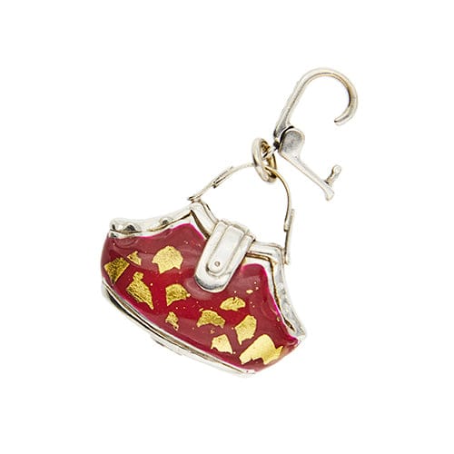 Pendentif Rosato Bags - Pendentif valise en or blanc 18 ct émaillé rouge 58 Facettes 40717