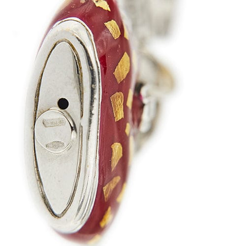 Pendentif Rosato Bags - Pendentif valise en or blanc 18 ct émaillé rouge 58 Facettes 40717