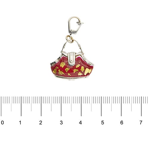 Pendentif Rosato Bags - Pendentif valise en or blanc 18 ct émaillé rouge 58 Facettes 40717
