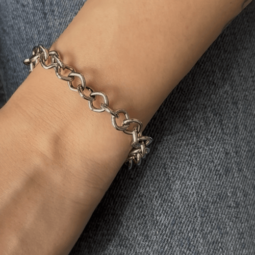 Bracelet Rosato - Bracelet maille rolò carrée en or blanc 18 ct 58 Facettes 40710