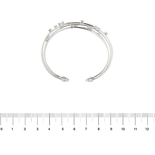 Bracelet Bracelet jonc ouvert multifils en or blanc 18 ct et diamants 58 Facettes 31275