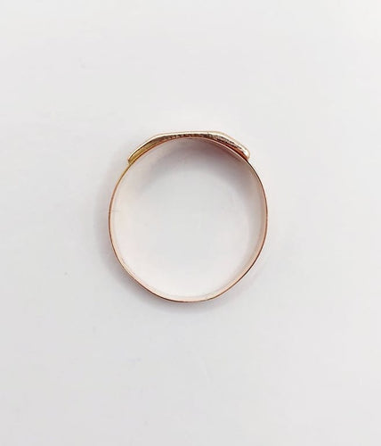 Bague 56 Bague chevalière victorienne « Souvenir d’amitié » en or rose 18k et émail 58 Facettes A06760