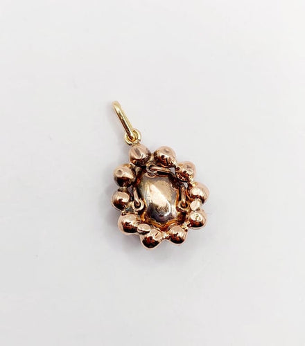 Pendentif Pendentif marguerite victorien en or rose 18k et grenats (vers 1870) 58 Facettes A06744