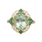 Bague 55 Bague en or jaune 18K avec tourmaline verte, diamants et tsavorites 58 Facettes 241