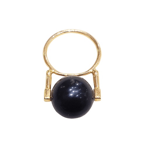 Bague 54 Bague en corail noir et or 18k 58 Facettes T27