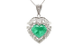 Pendentif Pendentif cœur en or blanc avec émeraude et diamants 58 Facettes 240165