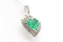 Pendentif Pendentif cœur en or blanc avec émeraude et diamants 58 Facettes 240165