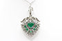 Pendentif Pendentif cœur en or blanc avec émeraude et diamants 58 Facettes 240165