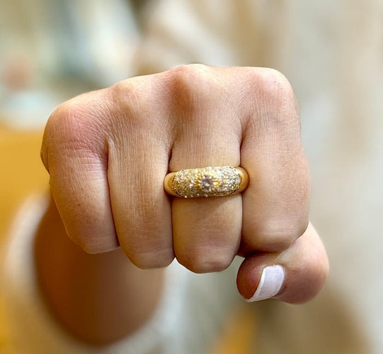 Bague 60 Bague jonc en or jaune 18 carats avec diamants naturels 58 Facettes 89566-ac11650