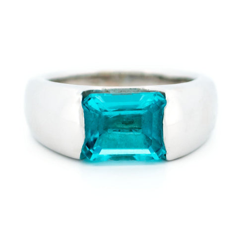 Bague 55 Bague topaze taille émeraude en or blanc 18k 58 Facettes 374B3F36E13D4AC198553A53CCF702BE