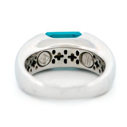 Bague 55 Bague topaze taille émeraude en or blanc 18k 58 Facettes 374B3F36E13D4AC198553A53CCF702BE